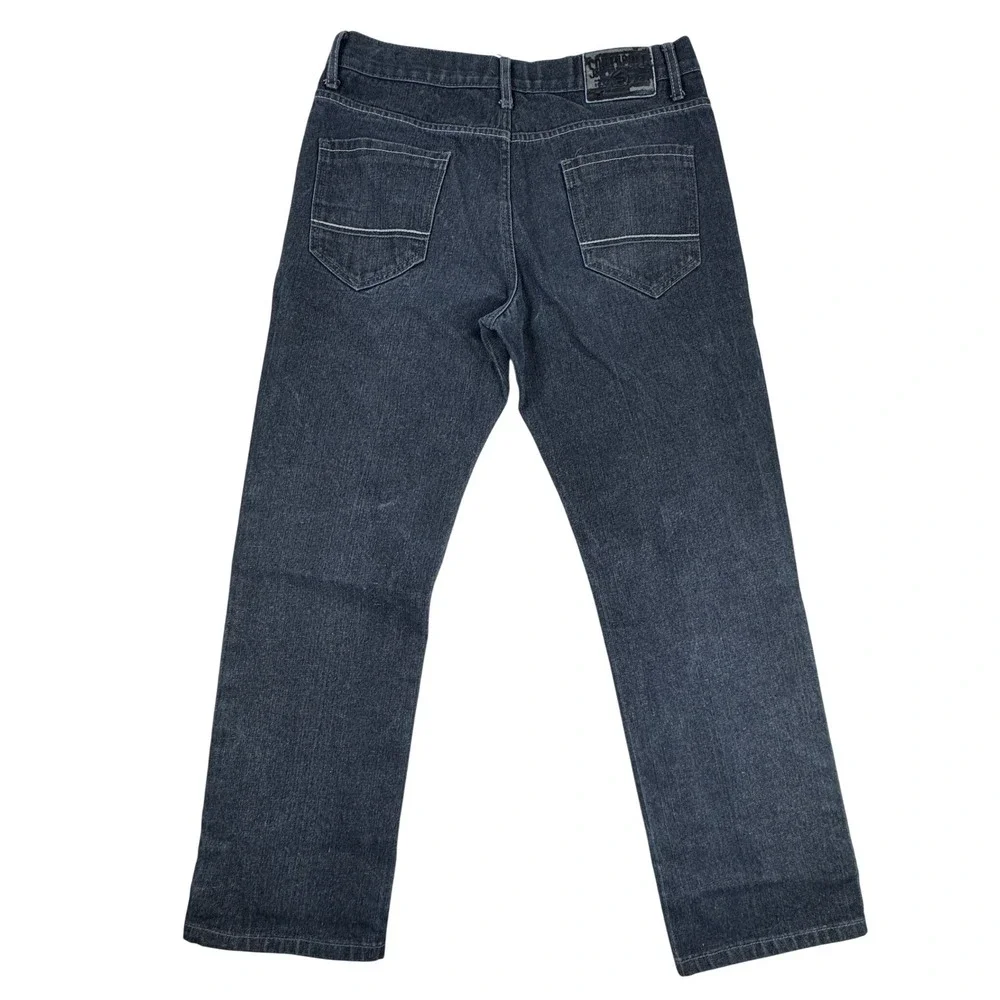Southpole‎ Mens 34x32 Black Straight Leg Jeans Contrast Stitch Y2K